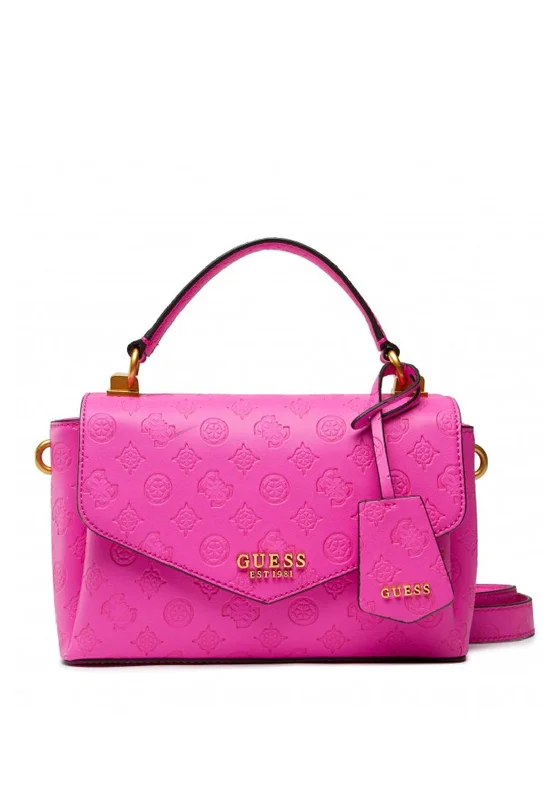 Guess Zanelle 4G Peony Embossed Shoulder Bag, Vivid Rose