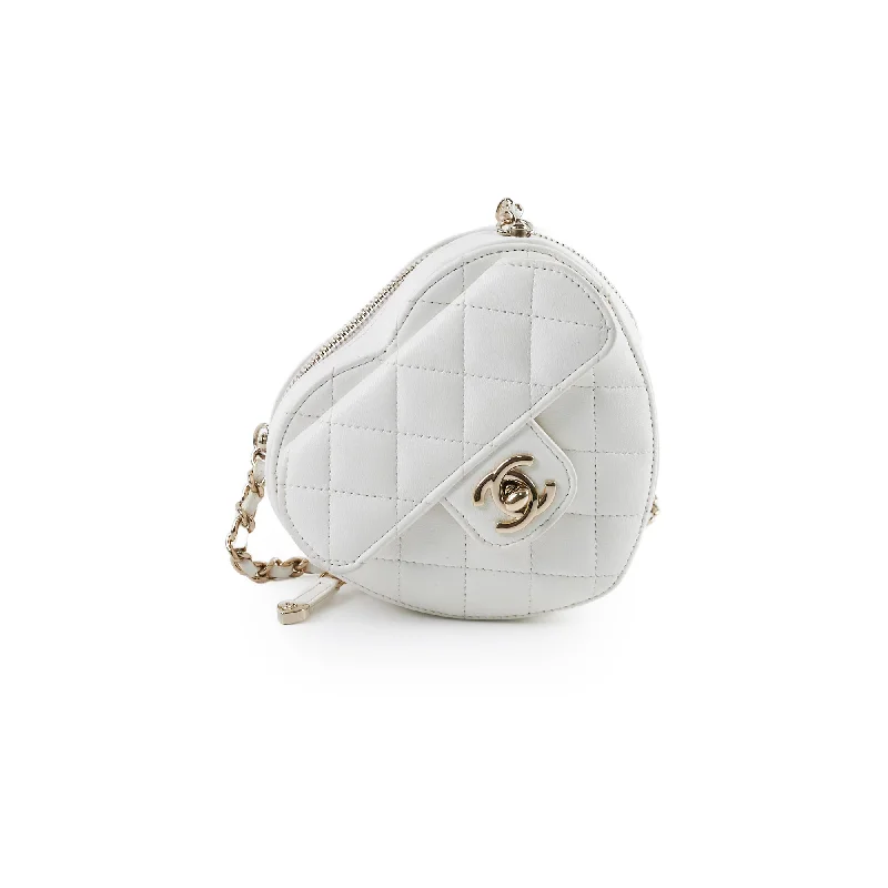 Chanel Mini Heart Bag White 32 Series