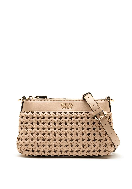 Guess Sicilia Woven Shoulder Bag, Sand