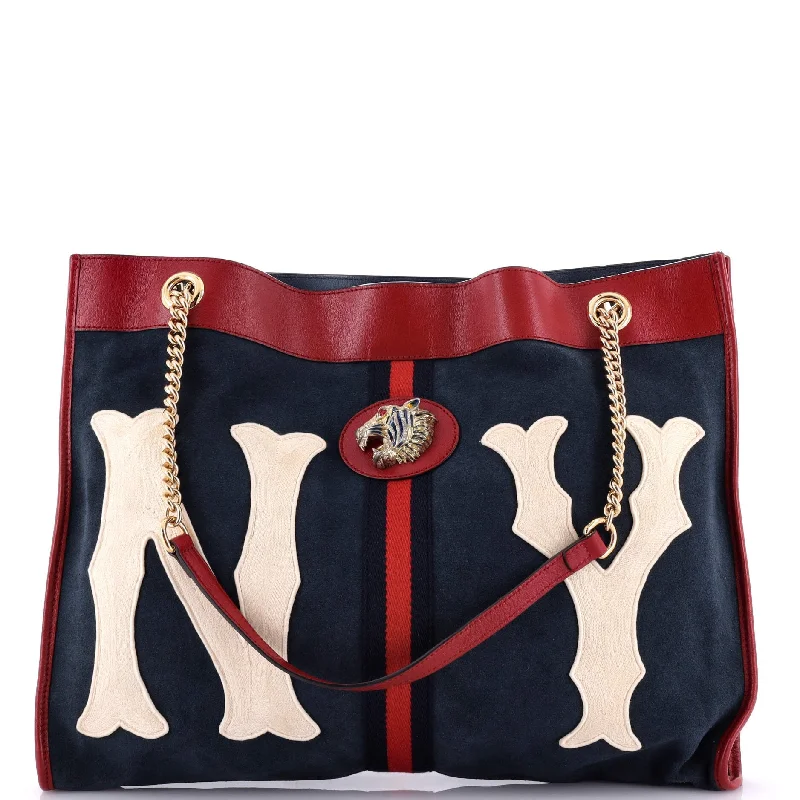 Rajah Chain Tote Suede with Applique Large