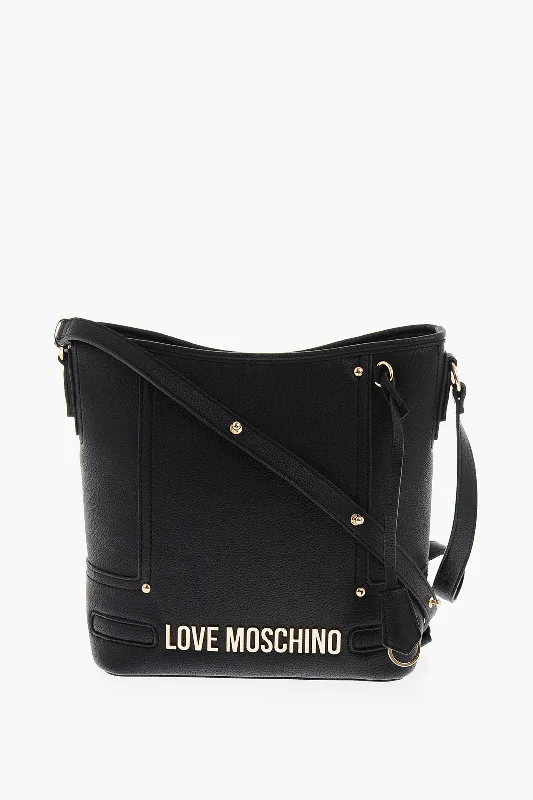 Moschino Love Texture Faux Leather Tote Bag With Embossed Logo