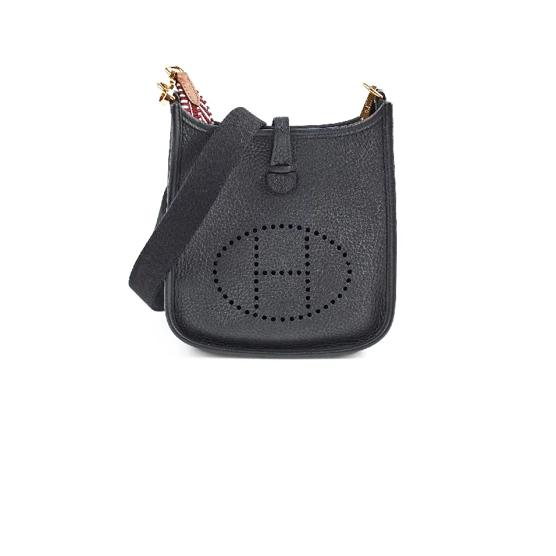 Hermes Mini Evelyn Clemence Black C Stamp