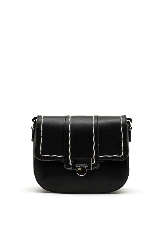 Zen Collection Flap Small Crossbody Bag, Black