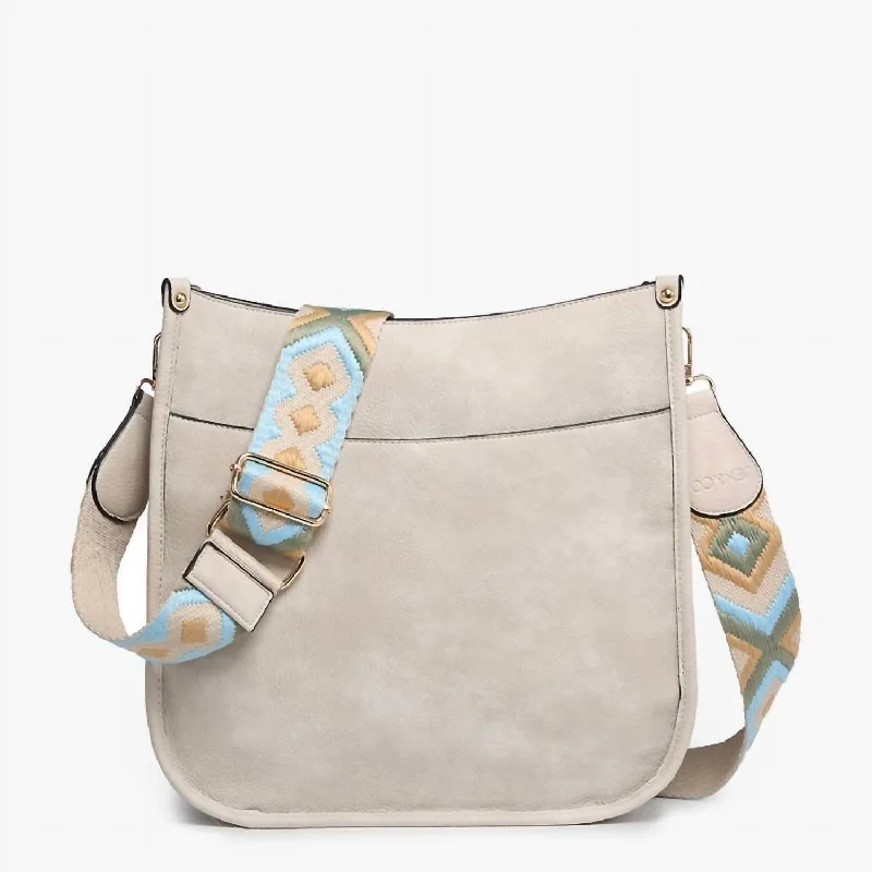 Chloe Crossbody Bag And Guitar Strap In Off White