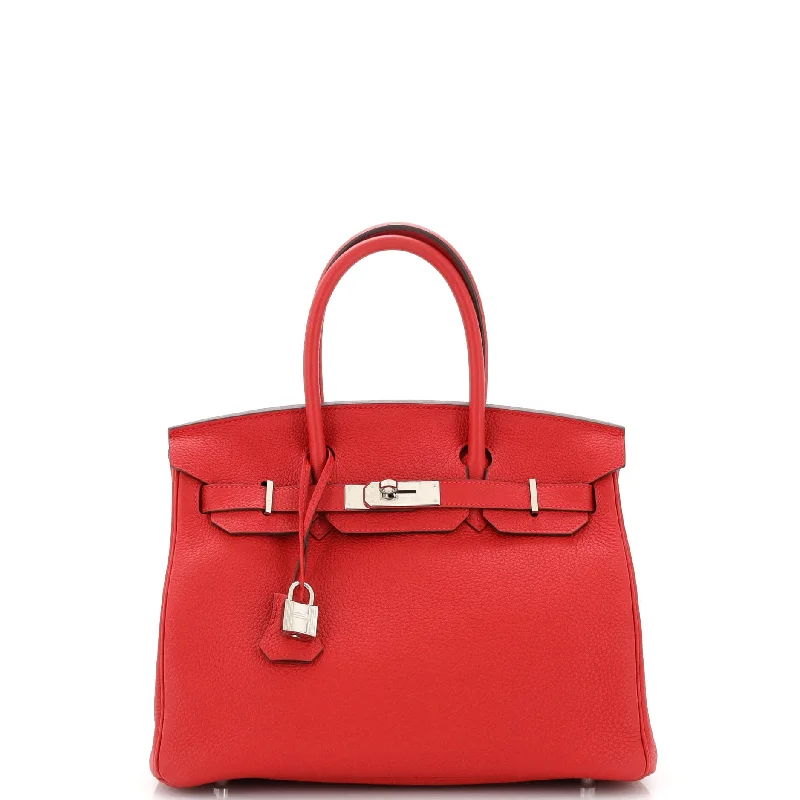 Birkin Handbag Rouge Vif Togo with Palladium Hardware 30