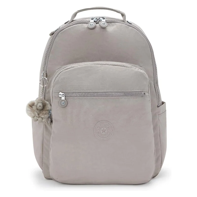 Kipling Seoul Large Nylon Laptop Backpack Grey Gris