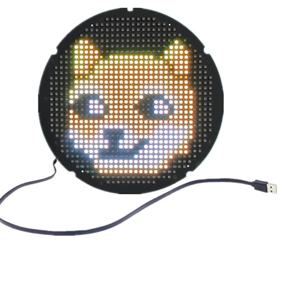 P3 32x32 Pixel Full Color Led Round Screen Module Bluetooth Programmable Animation Text Diy Backpack Screen Advertising Display