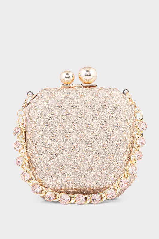 Party Wear Clutch BK4045-Peach