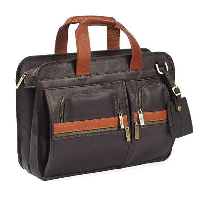 Portfolio Laptop Briefcase Color: Brown/Tan