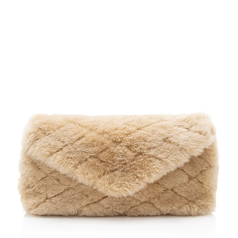 Saint Laurent Shearling Lambskin Puffer Sade Clutch - FINAL SALE