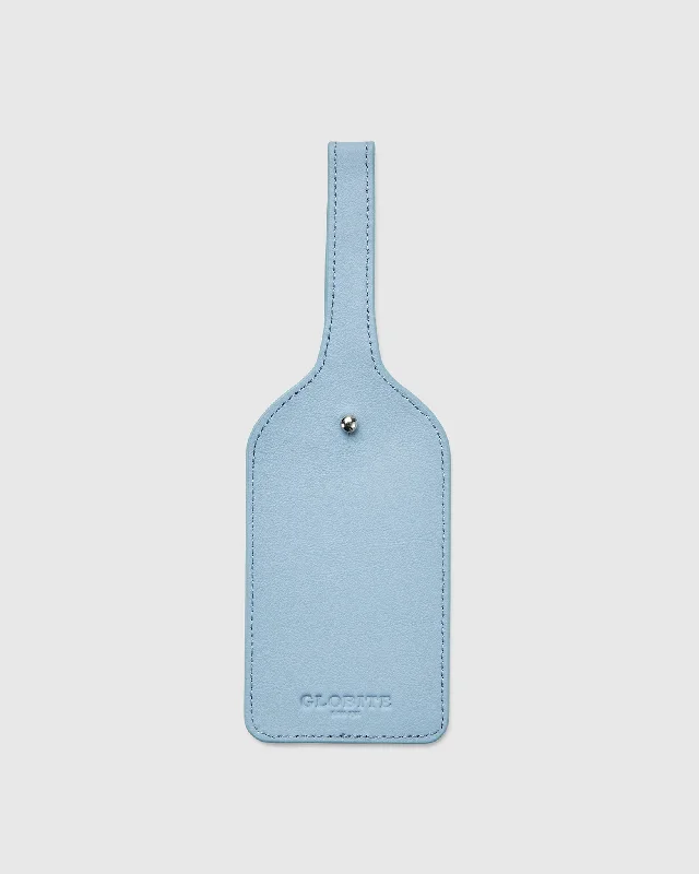 Leather Luggage Tag - Sky Blue