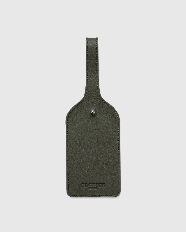 Leather Luggage Tag - Orage Grey