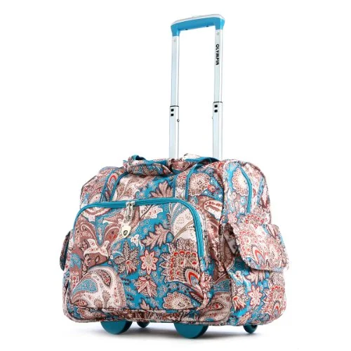 Olympia Deluxe Fashion Rolling Overnighter, Paisley, One Size