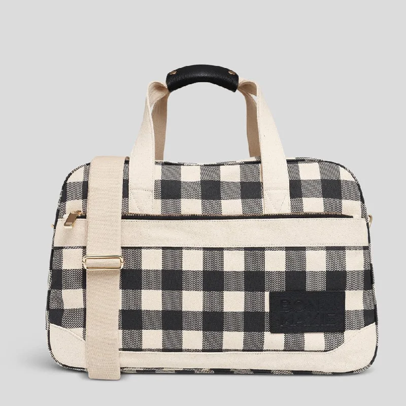 Bon Voyage Weekender Bag -- Black Gingham