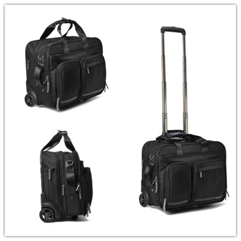 Oxford16 Inch Business Trip Rolling Luggage Multifunction Suitcase Wheels Men Carry On Trolley