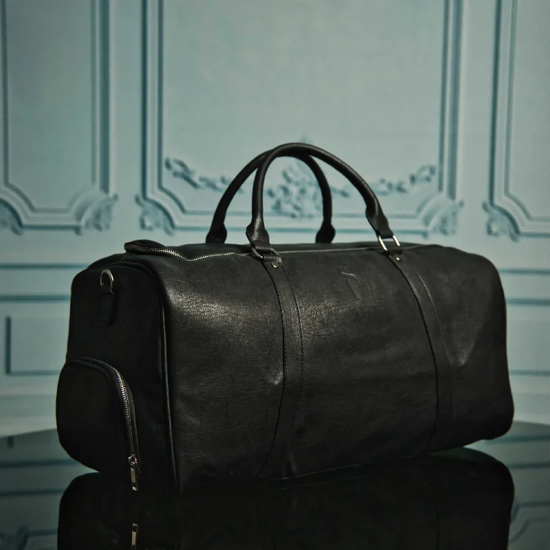 Black Leather Duffle Bag