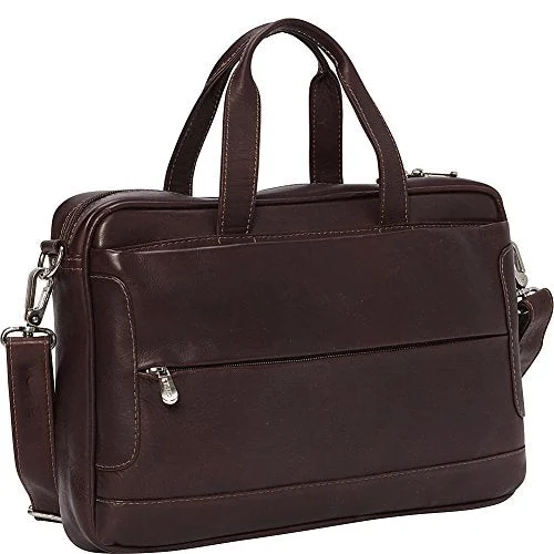 Piel Hidden Pocket Laptop Briefcase (Chocolate)