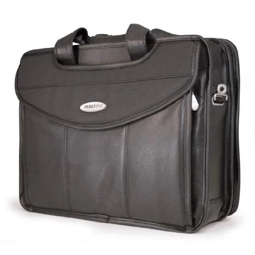 Mobile Edge Premium Leather V-Load Briefcase 2.0 For Laptops (Mevllp)