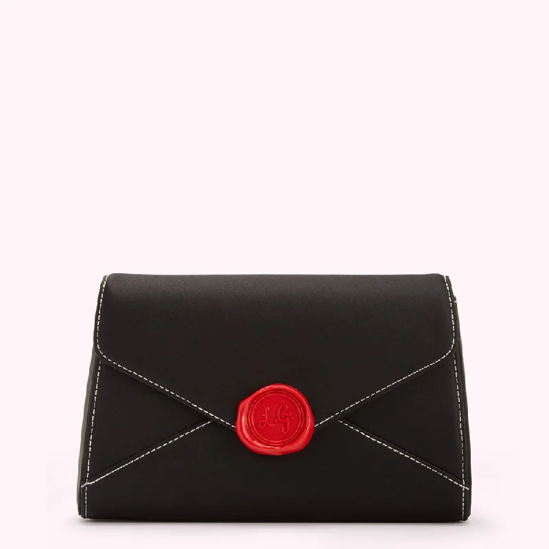 BLACK LULU MAIL ENVELOPE CLUTCH