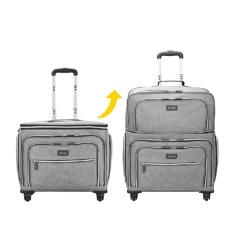 Biaggi Luggage Lift Off Expandable Carry-on to Check In, Grey