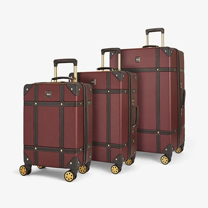 Rock Vintage Spinner 3x Pieces in Burgundy